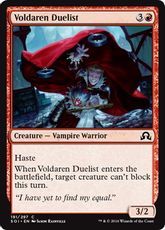 【Foil】《ヴォルダーレンの決闘者/Voldaren Duelist》[SOI] 赤C