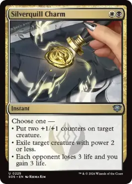 『予約シングル』(225)《シルバークイルの魔除け/Silverquill Charm》[SOS] 金U
