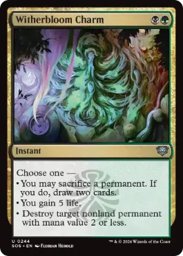 『予約シングル』(244)《ウィザーブルームの魔除け/Witherbloom Charm》[SOS] 金U