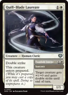 (027)《羽ペン剣の桂冠詩人/Quill-Blade Laureate》[SOS] 白U