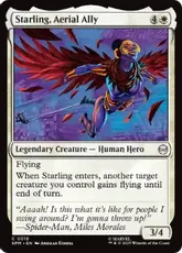 【Foil】(018)《空の援軍、スターリング/Starling, Aerial Ally》[SPM] 白C