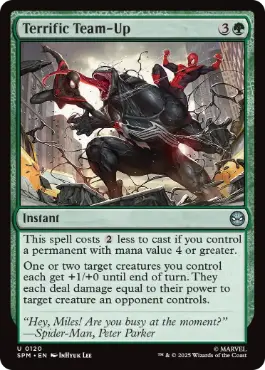 【Foil】(120)《見事な連携/Terrific Team-Up》[SPM] 緑U