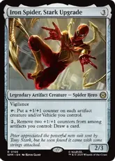 【Foil】(166)■プレリリース■《スタークによる改良、アイアン・スパイダー/Iron Spider, Stark Upgrade》[SPM] 茶R