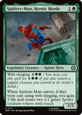 【Foil】(117)《英雄的大群、スパイダーマン/Spiders-Man, Heroic Horde》[SPM] 緑U