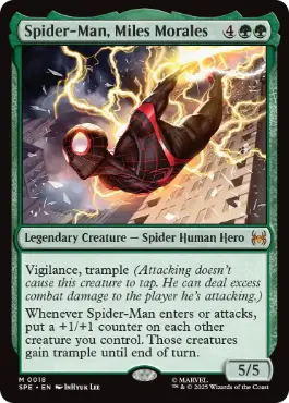 【Foil】(018)《スパイダーマン、マイルズ・モラレス/Spider-Man, Miles Morales》[SPE] 緑R