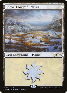 【Foil】(001)《冠雪の平地/Snow-Covered Plains》[SLD] 土地L