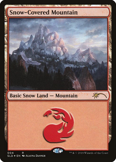 【Foil】(004)《冠雪の山/Snow-Covered Mountain》[SLD] 土地L