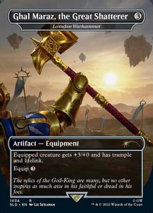 (1034)■ボーダーレス■《Ghal Maraz, the Great Shatterer》/《ロクソドンの戦槌/Loxodon Warhammer》[SLD] 茶