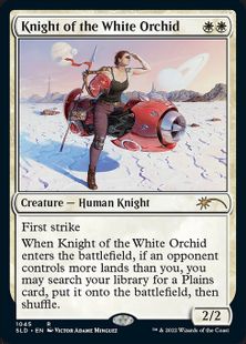 【Foil】(1045)《白蘭の騎士/Knight of the White Orchid》[SLD] 白R