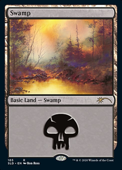 【Foil】(105)《沼/Swamp》[SLD] 土地