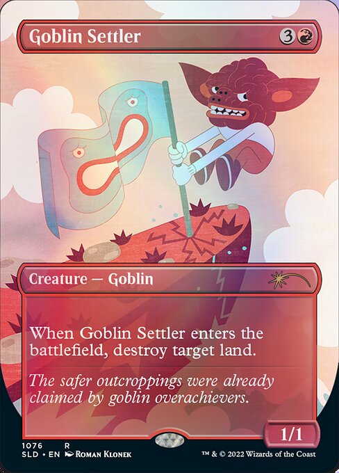 【Foil】(1076)■ボーダーレス■《Goblin Settler》[SLD] 赤R