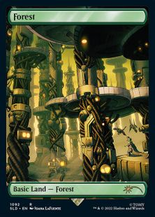 【Foil】(1092)■フルアート■《森/Forest》[SLD] 土地
