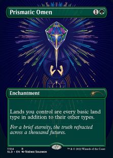(1104)■ボーダーレス■《虹色の前兆/Prismatic Omen》[SLD] 緑R