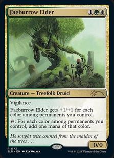 (1173)《フェイ庄の古老/Faeburrow Elder》[SLD] 金R