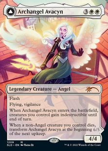(1209)■ボーダーレス■《大天使アヴァシン/Archangel Avacyn》/《浄化の天使、アヴァシン/Avacyn, the Purifier》[SLD] 白※提示用カード
