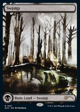 (1401)■フルアート■《沼/Swamp》[SLD] 土地