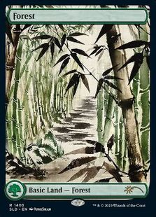 【Foil】(1403)■フルアート■《森/Forest》[SLD] 土地