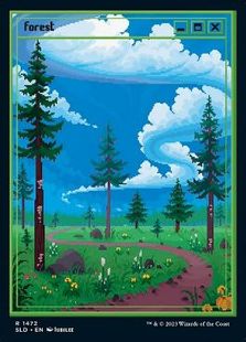 【Foil】(1472)■フルアート■《森/Forest》[SLD] 土地