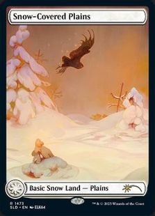 【Foil】(1473)■フルアート■《冠雪の平地/Snow-Covered Plains》[SLD] 土地