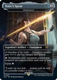 【Foil】(1505)■ボーダーレス■《Totec's Spear》/《影槍/Shadowspear》[SLD] 茶