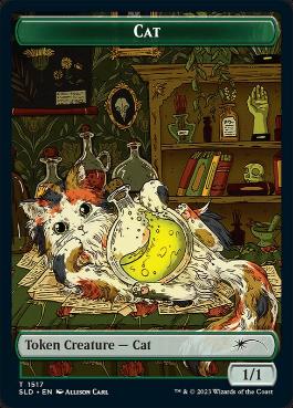 【Foil】(1516/1517)《犬+猫トークン/Dog+Cat token》[SLD] 白/緑