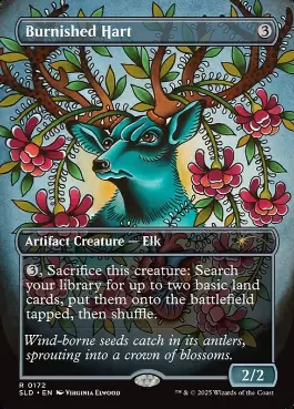 Foil】(172)□ボーダーレス□《つややかな雄鹿/Burnished Hart》[SLD