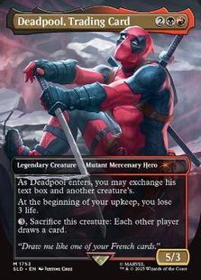 【Foil】(1753)■ボーダーレス■《Deadpool, Trading Card》[SLD] 金