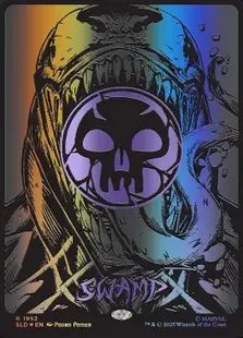 レイズド・Foil】(1952)□ボーダーレス□《沼/Swamp》[SLD] 土地