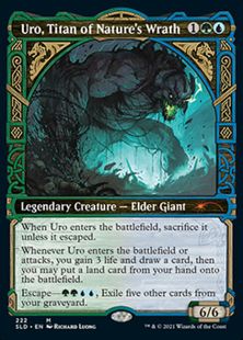【Foil】(222)■ショーケース■《自然の怒りのタイタン、ウーロ/Uro, Titan of Nature's Wrath》[SLD] 金R