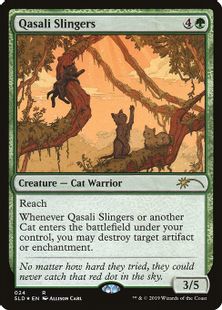 【Foil】(024)《クァーサルの礫投げ/Qasali Slingers》[SLD] 緑R