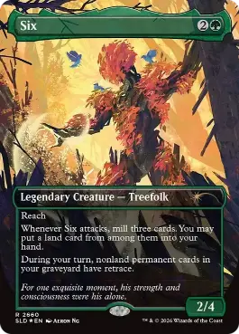 Foil】(2660)□ボーダーレス□《六番/Six》[SLD] 緑 | 日本最大級 MTG