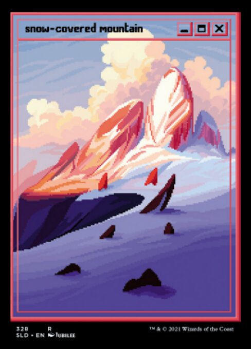 【エッチング・Foil】(328)■フルアート■《冠雪の山/Snow-Covered Mountain》[SLD] 土地L