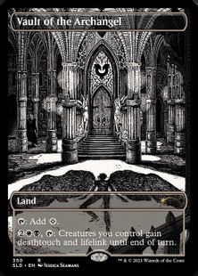 【Foil】(350)■フルアート■《大天使の霊堂/Vault of the Archangel》[SLD] 土地R
