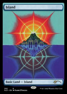 【Foil】(392)■フルアート■《島/Island》[SLD] 土地