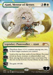 【Foil】(397)■ボーダーレス■《英雄の導師、アジャニ/Ajani, Mentor of Heroes》[SLD] 金R