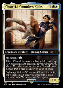 【Foil】(432)■フルアート■《Chun-Li, Countless Kicks》[SLD] 金R