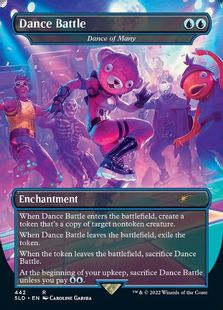【Foil】(442)■ボーダーレス■《Dance Battle》/《あまたの舞い/Dance of Many》[SLD] 青