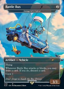 【Foil】(446)■ボーダーレス■《Battle Bus》/《密輸人の回転翼機/Smuggler's Copter》[SLD] 茶