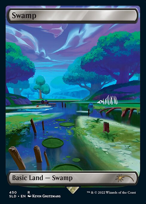 (450)■フルアート■《沼/Swamp》[SLD] 土地