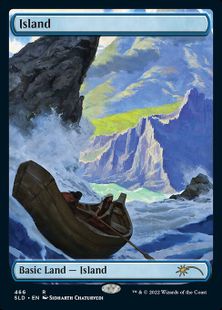 【Foil】(466)■フルアート■《島/Island》[SLD] 土地