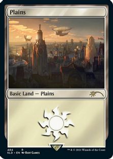 【Foil】(484)《平地/Plains》[SLD] 土地