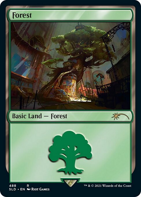 【Foil】(488)《森/Forest》[SLD] 土地