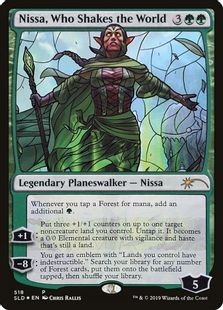 【Foil】(518)《世界を揺るがす者、ニッサ/Nissa, Who Shakes the World》[SLD] 緑R