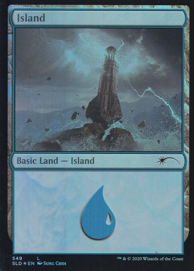 【Foil】(549)《島/Island》[SLD] 土地