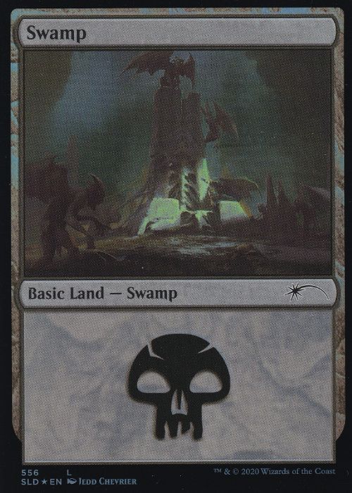【Foil】(556)《沼/Swamp》[SLD] 土地