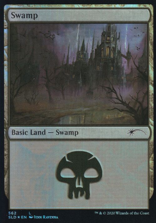 【Foil】(562)《沼/Swamp》[SLD] 土地