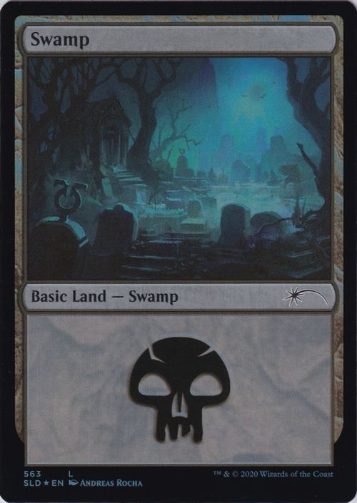 【Foil】(563)《沼/Swamp》[SLD] 土地