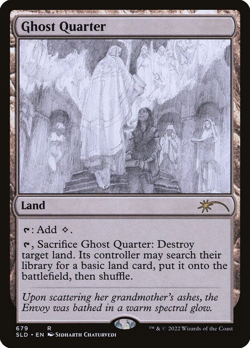 (679)■スケッチ■《幽霊街/Ghost Quarter》[SLD] 土地R