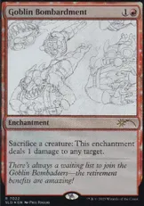 【Foil】(7022)■スケッチ■《ゴブリンの砲撃/Goblin Bombardment》[SLD] 赤