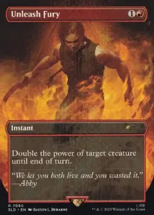 Foil】(7050)□ボーダーレス□《憤激解放/Unleash Fury》[SLD] 赤